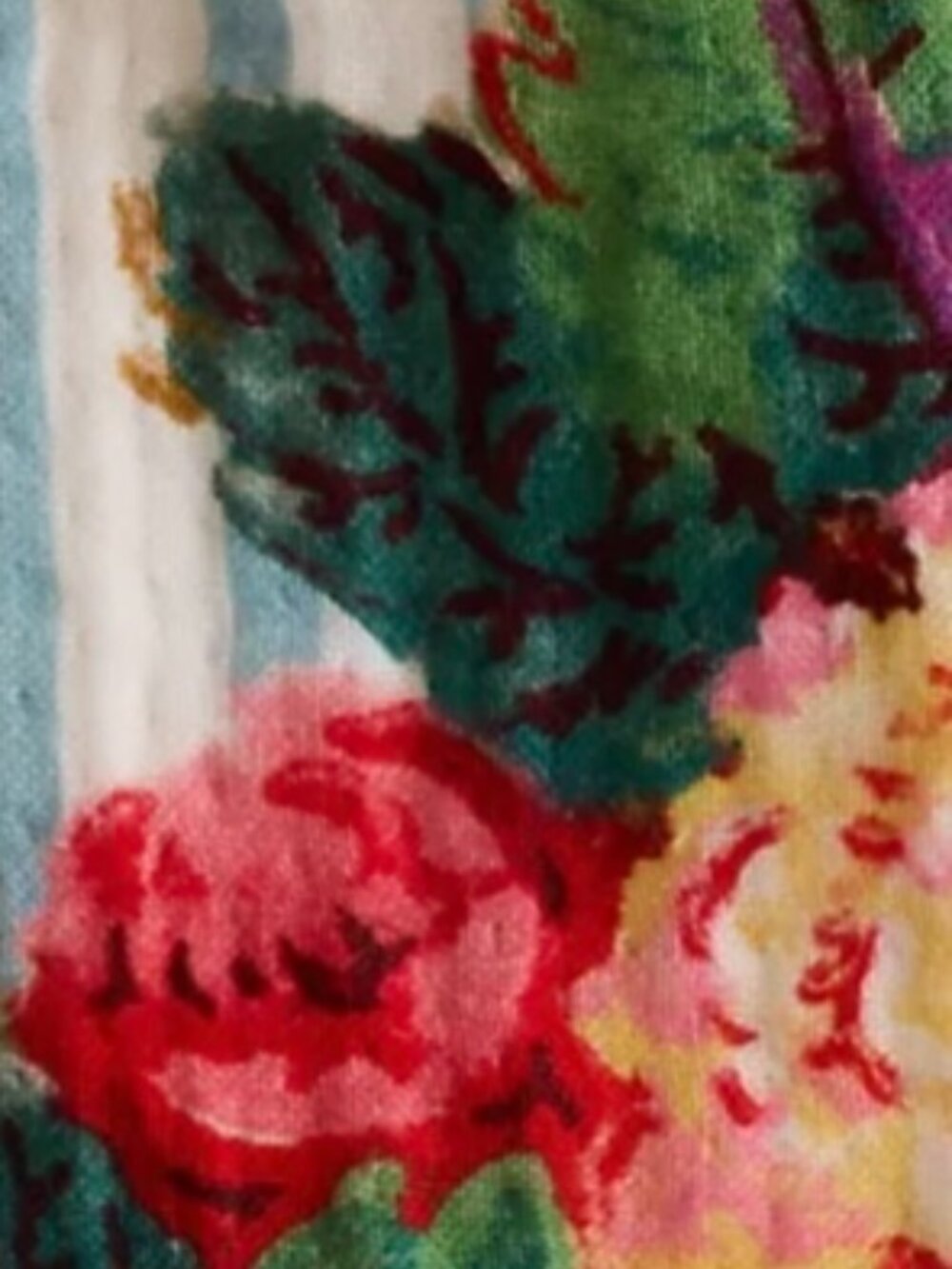 NWT Anthropologie Gauze Cotton/Sherpa Floral Printed Throw Blanket - Picture 3 of 14